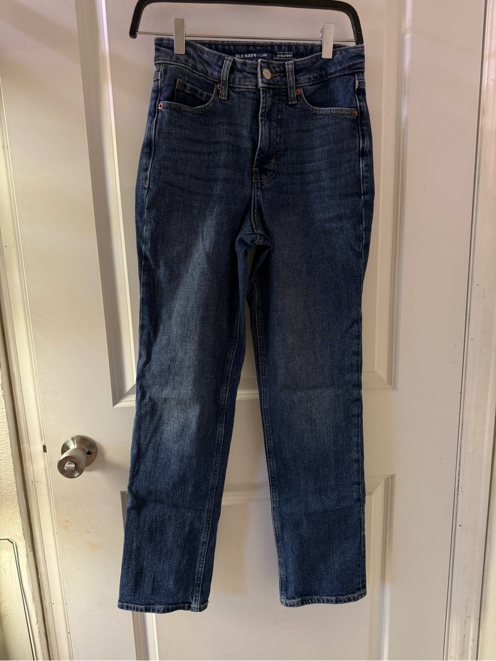 Old Navy Women's Straight Leg Jeans - Dark Indigo Blue